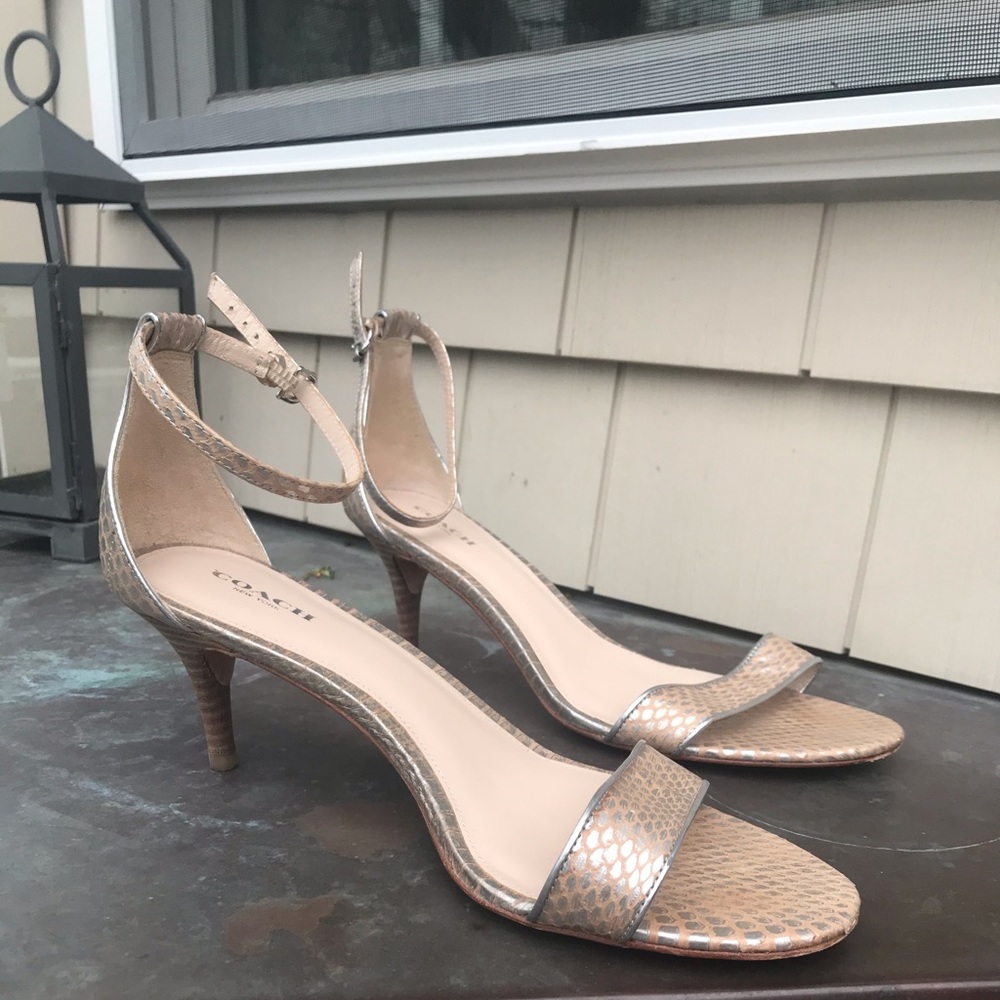 Coach Silver/Gold Kitten Heel